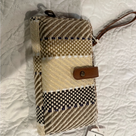 Sakroots Beige and Black Patterned Wristlet - Picture 2 of 3